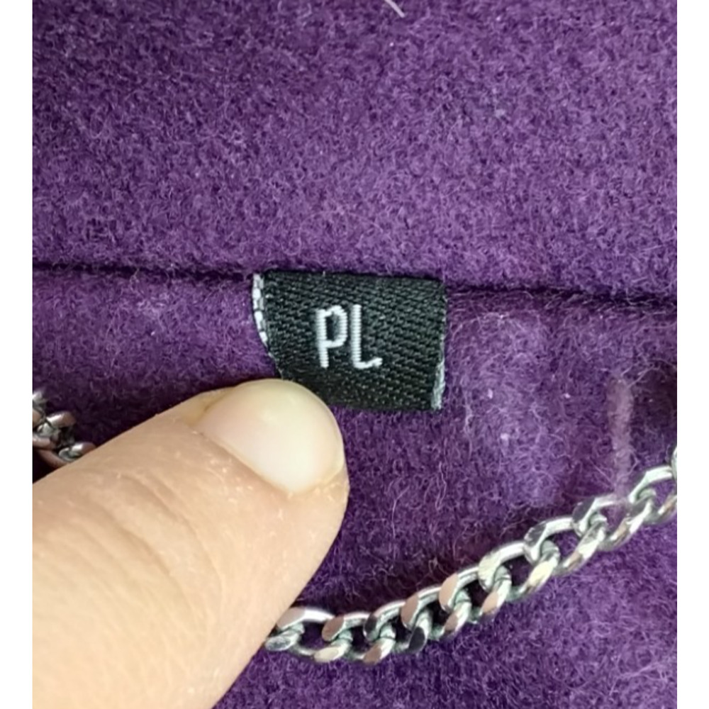Guess Wool Blend Peacoat Women's Large Petite Purple Double Breasted #Z5447 - Picture 9 of 16